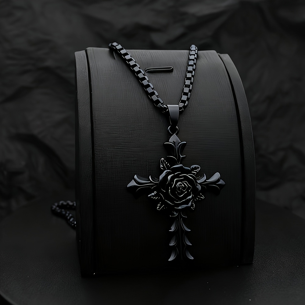 Men Accessories Ring And Bracelet - 1Pcs Men Cross Pendant Necklace Punk
