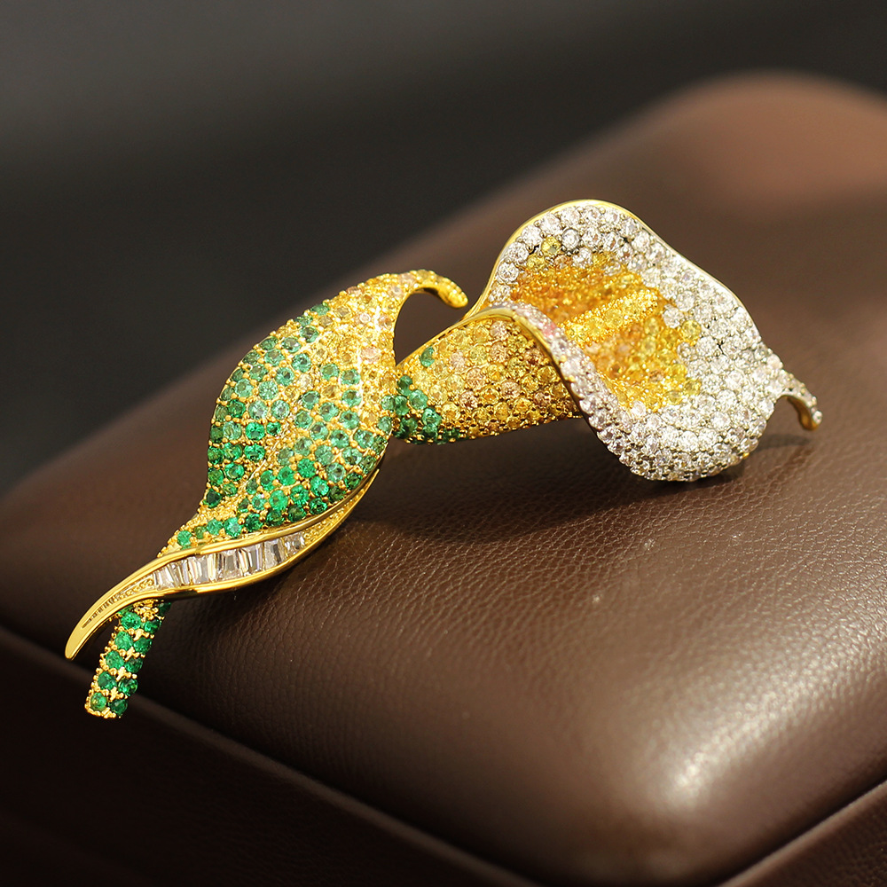 Men Accessories Bouquet - High-end Micro-inlaid Zircon Elegant Temperament Yellow
