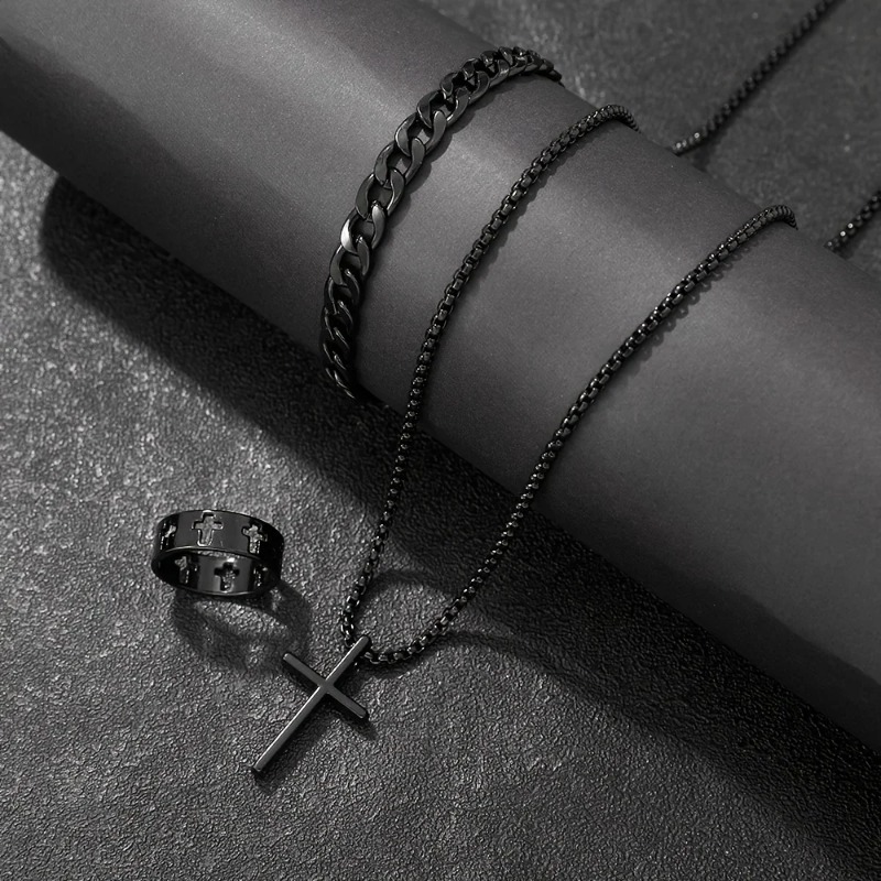 Cross-Style Accessories Set Br - Men Accessories Ring And Bracelet ulasan dan harga