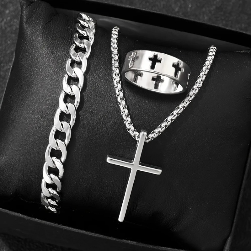 Cross-Style Accessories Set Br - Men Accessories Ring And Bracelet ulasan dan harga