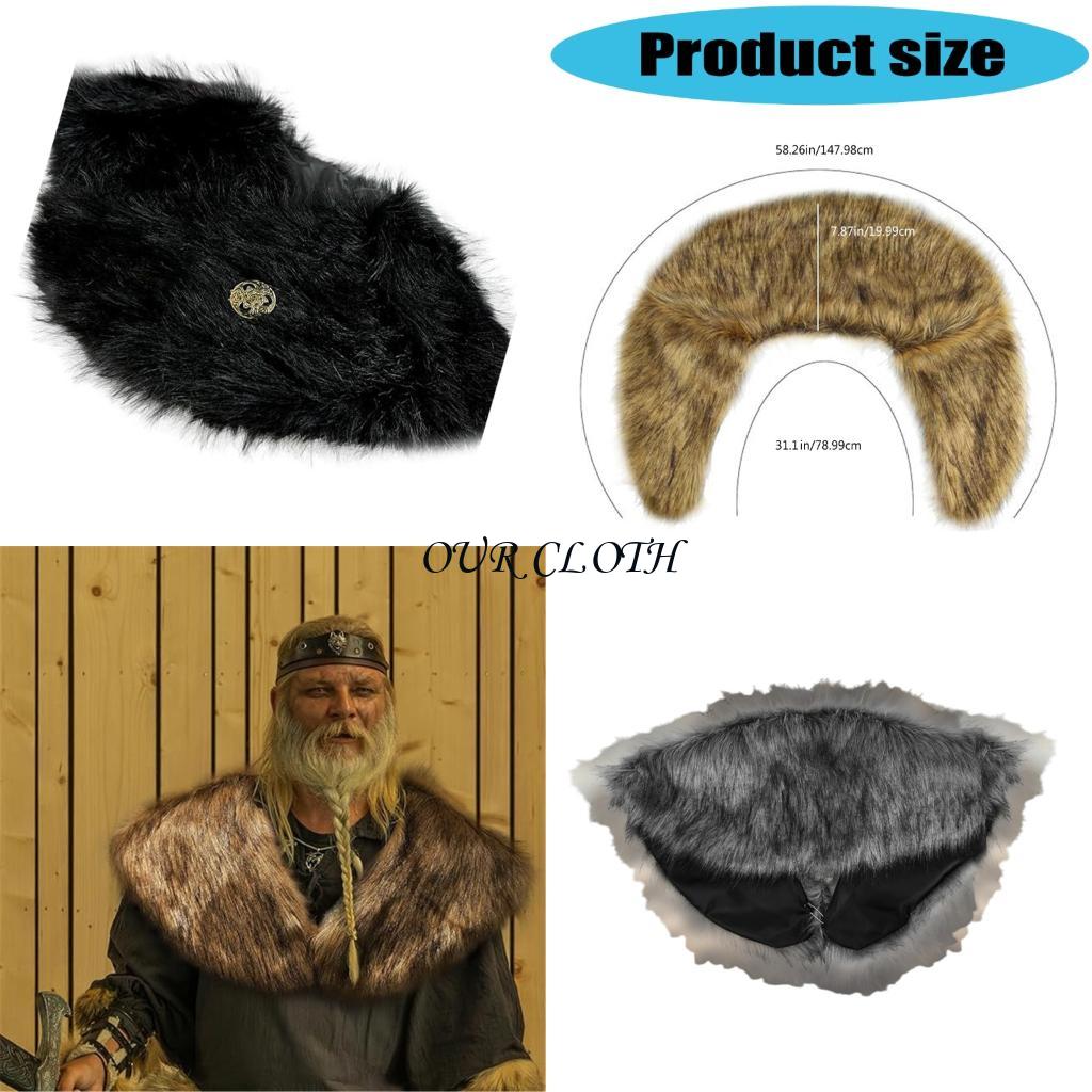 Vikinges Faux Furs Collar with - Medieval Men'S Accessories ulasan dan harga