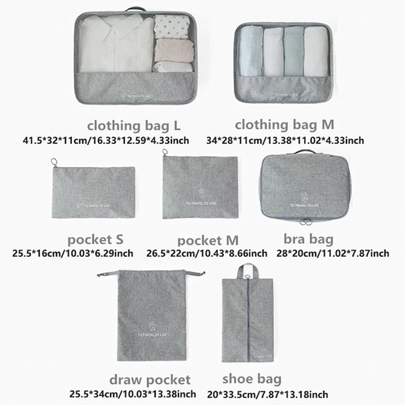 7 Piece Travel Packing Cubes S - Travel Organizer Men ulasan dan harga