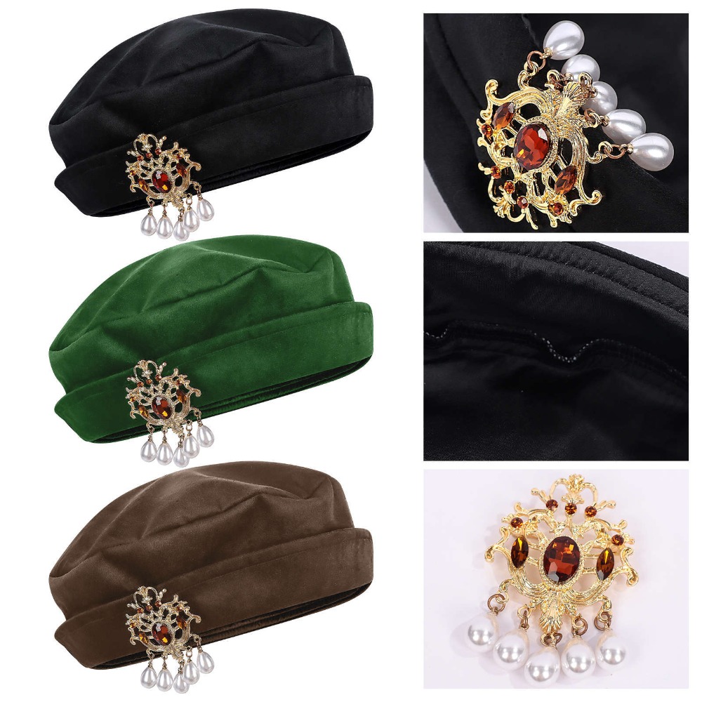 Men Medieval Tudor Beret Hat R - Medieval Men'S Accessories ulasan dan harga
