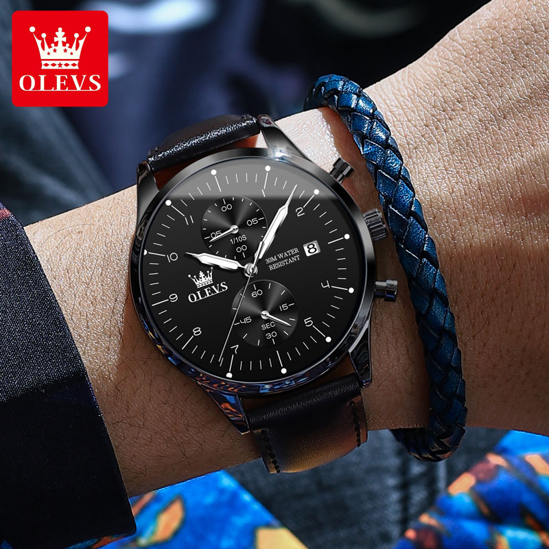 OLEVS 2880 Casual Fashion Men' - Men'S Accessories Leather ulasan dan harga