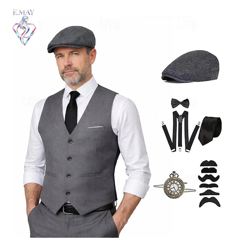 plus size Men 1920s Roaring Ga - Medieval Men'S Accessories ulasan dan harga