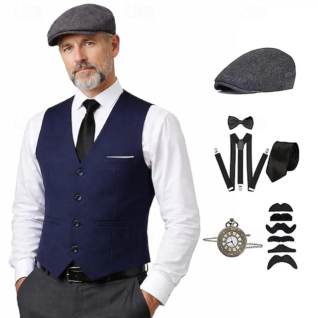 plus size Men 1920s Roaring Ga - Medieval Men'S Accessories ulasan dan harga