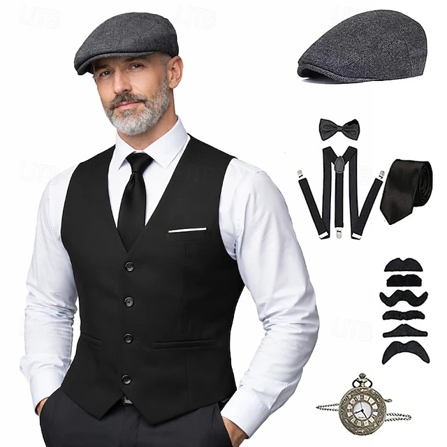 plus size Men 1920s Roaring Ga - Medieval Men'S Accessories ulasan dan harga
