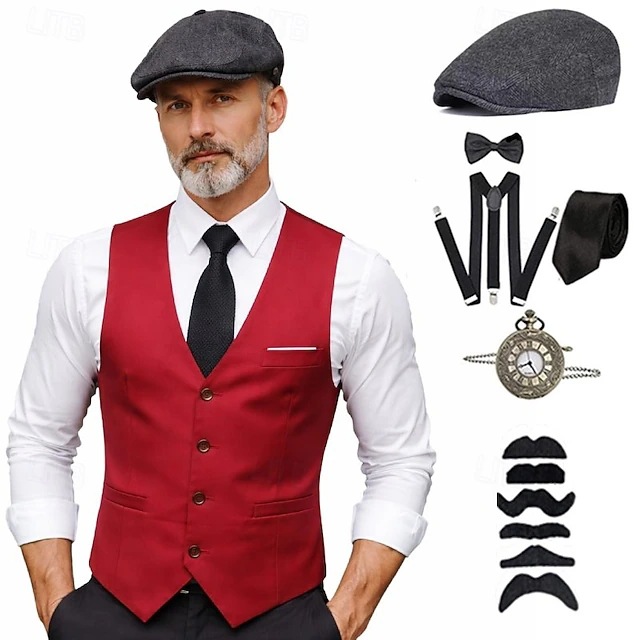 plus size Men 1920s Roaring Ga - Medieval Men'S Accessories ulasan dan harga
