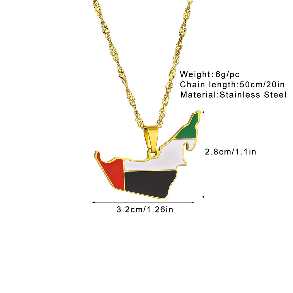 Enamel UAE Map Flag Pendant Ne - Men Accessories Uae ulasan dan harga