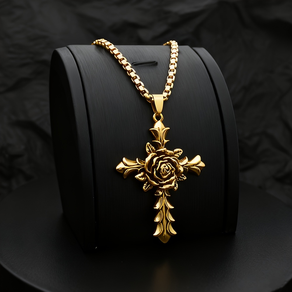 1Pcs Men Cross Pendant Necklac - Men Accessories Ring And Bracelet ulasan dan harga