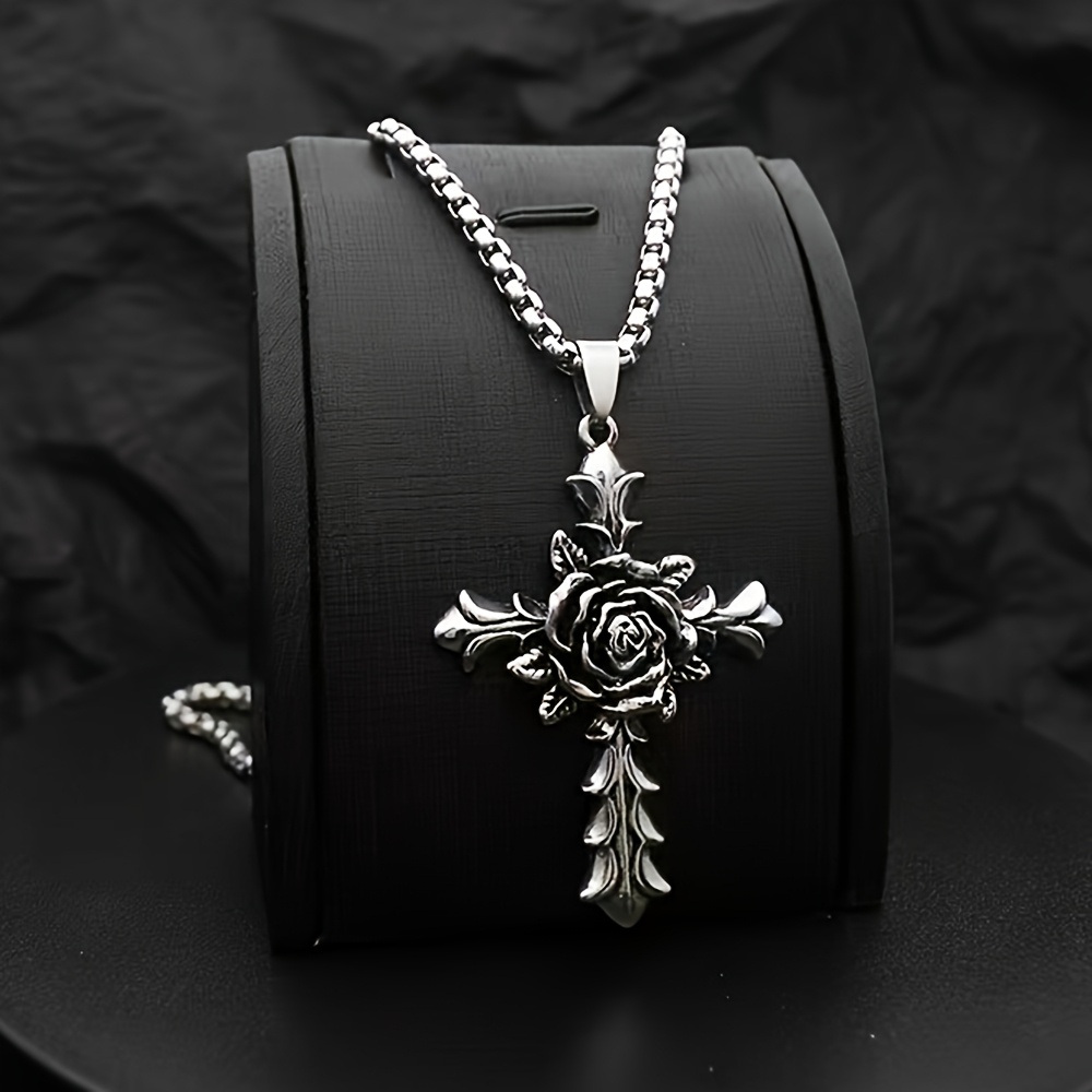 1Pcs Men Cross Pendant Necklac - Men Accessories Ring And Bracelet ulasan dan harga