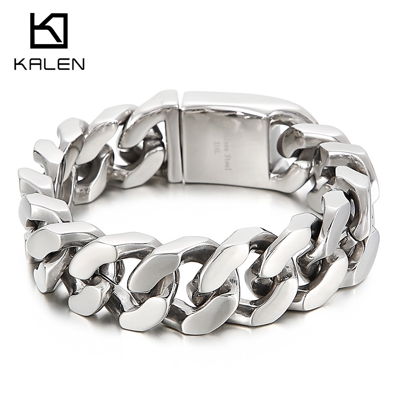KALEN 22cm Stainless Steel Lin - Men Accessories Ring And Bracelet ulasan dan harga