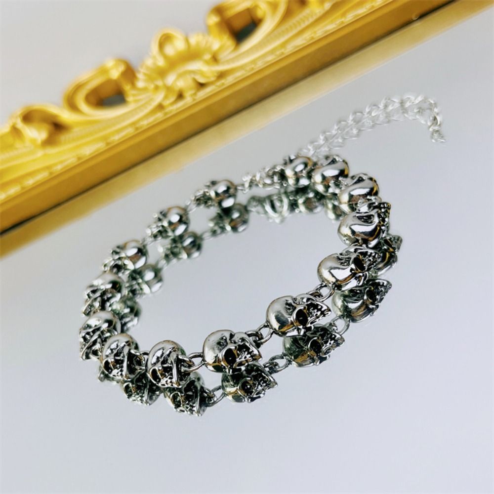 Creative Alloy Skull Beaded Br - Men Accessories Ring And Bracelet ulasan dan harga