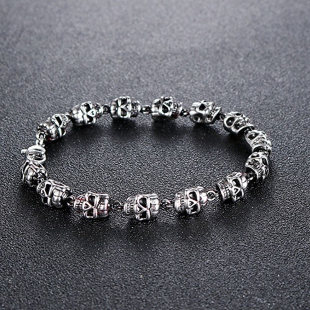 Creative Alloy Skull Beaded Br - Men Accessories Ring And Bracelet ulasan dan harga