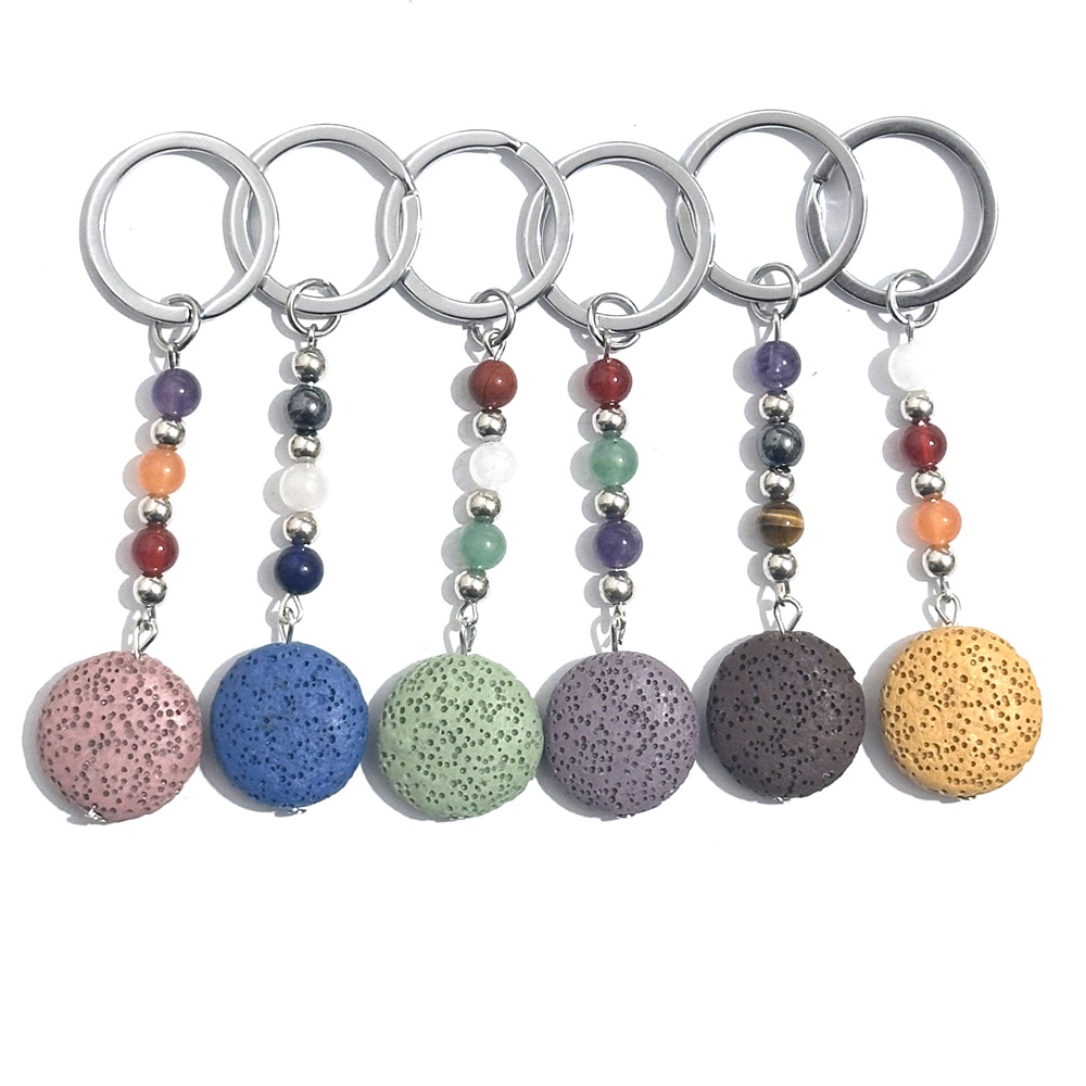 10pcs Chakra Beads Round Lava  - Men'S Accessories Essentials ulasan dan harga