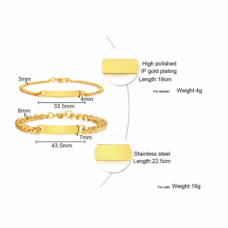 Plate Id Tag Bar Bracelet Cuba - Men Accessories Name ulasan dan harga
