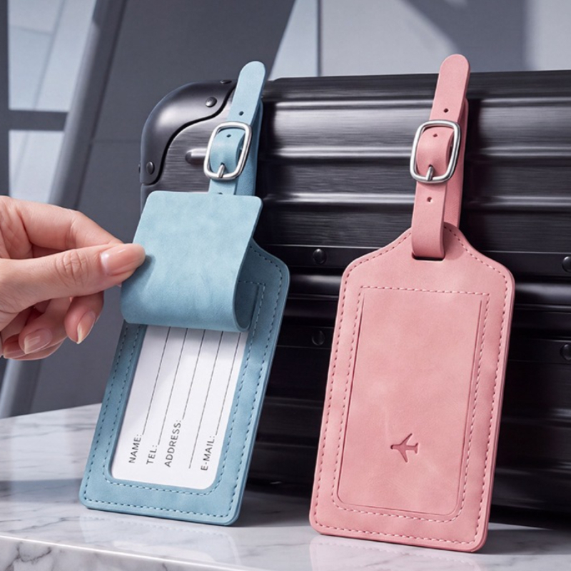 1PC PU Leather Luggage Tag Wom - Men Accessories Name ulasan dan harga