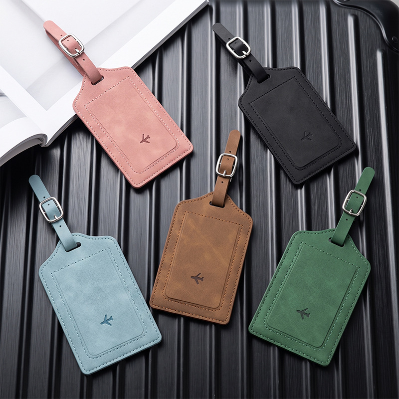 1PC PU Leather Luggage Tag Wom - Men Accessories Name ulasan dan harga