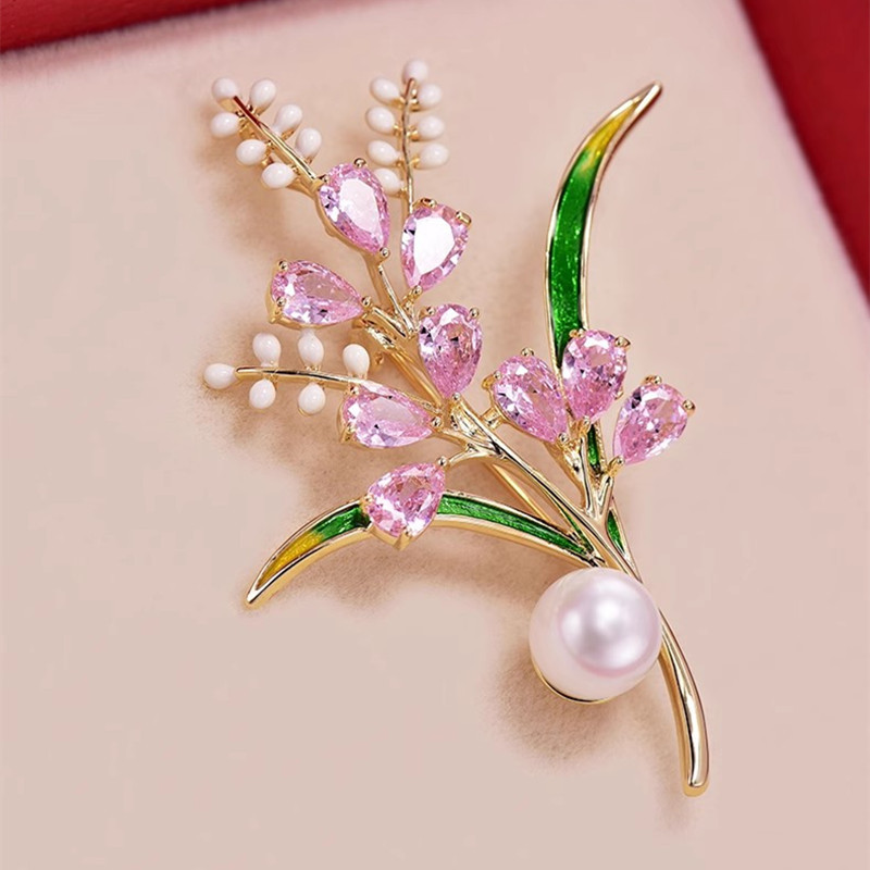 Fashion Zircon Wheat Ear Brooc - Men Accessories Bouquet ulasan dan harga